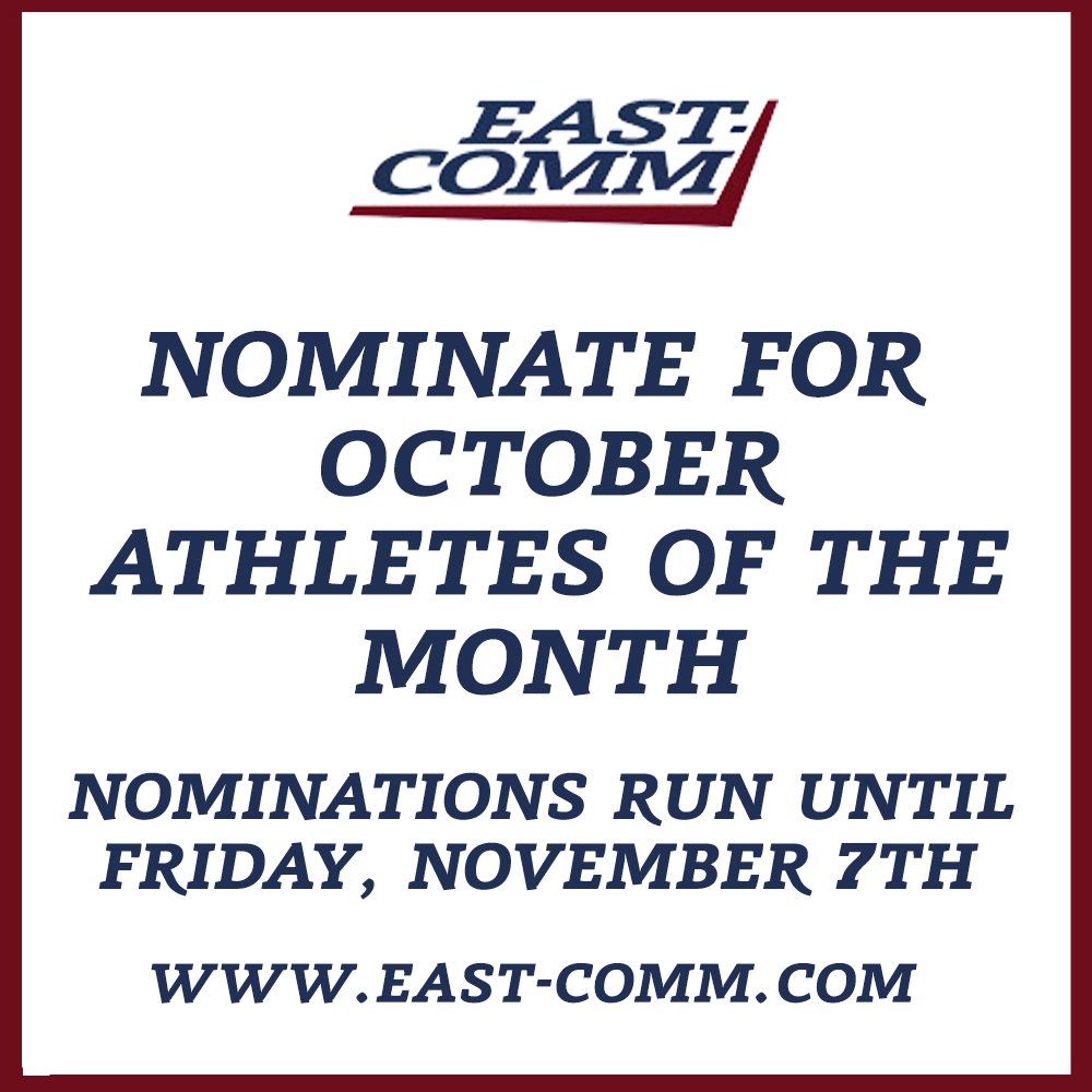 EAST_COMM's tweet image. We have our first EAST-COMM Athletes of the Month nominations open for the year! Nominate below until 11/7 at 11:59 p.m.

east-comm.com/sb_output.aspx…