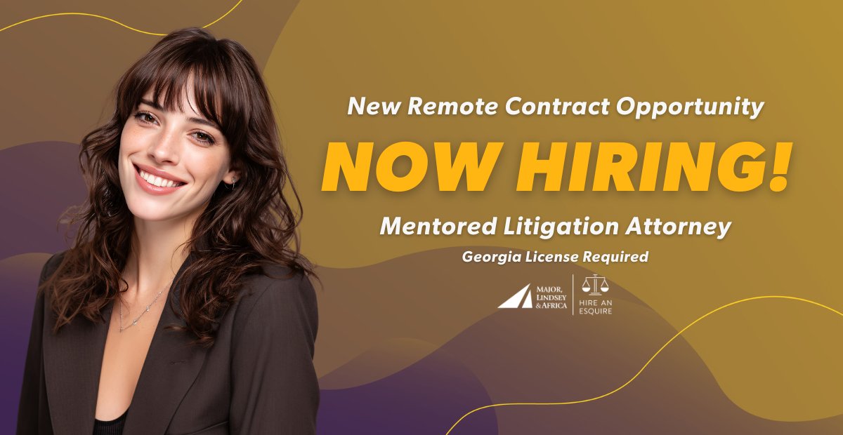 Our client is hiring a mentored Civil Litigation attorney w/ Commercial Litigation expertise!

▶️Remote 
▶️Limited Hour Role (0-15 hrs/wk)
▶️Job Duration: 3-6 months
▶️GA Bar license required
▶️Motion Practice expertise a plus

Apply now!: bit.ly/4hIBdwP
#HireanEsquire