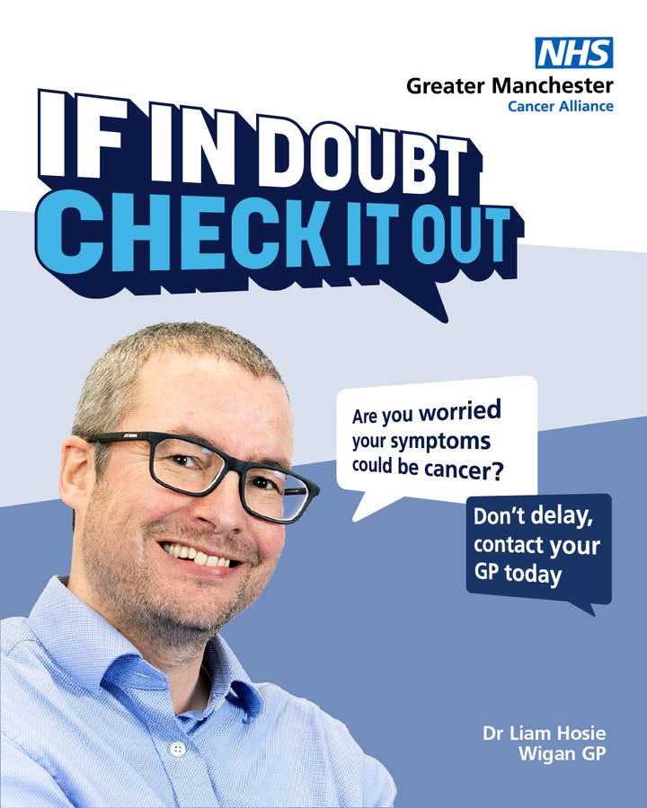 If you’re worried that you have symptoms that could be cancer, it’s important to see your GP as soon as possible. 

Chances are your symptoms aren’t cancer – but if they are – the sooner we find cancer, the easier it is to treat.

Contact your GP today.

#GMFindCancerEarly