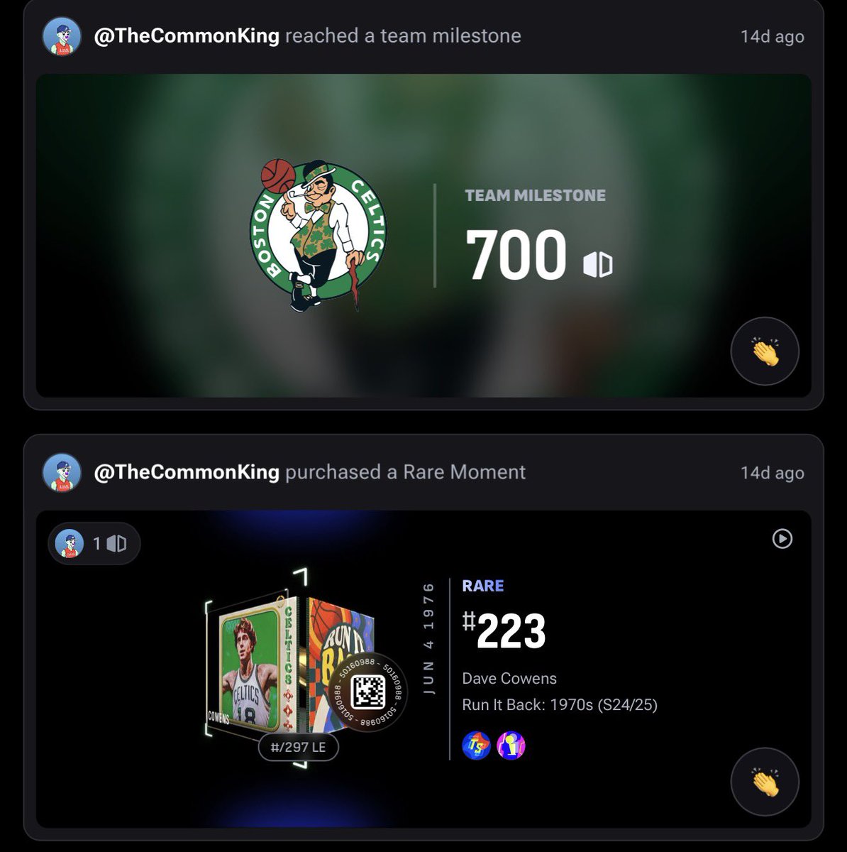 If you are a #celtics fan there is no better way than to show it off on <a href="/NBATopShot/">NBA Top Shot</a>!  We should be following each other!
