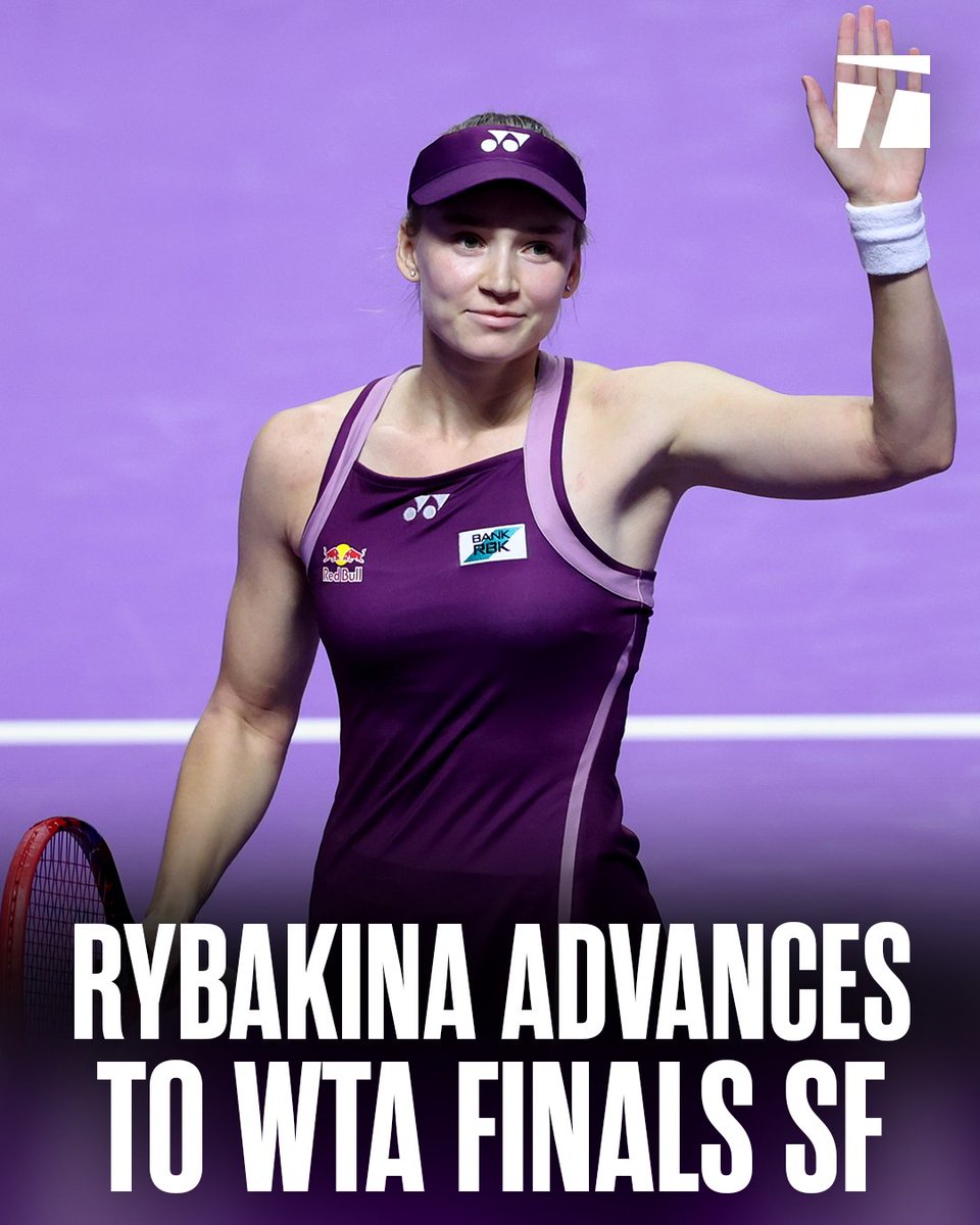 Elena Rybakina has officially won the Serena Williams Group! 👏

Iga Swiatek and Amanda Anisimova will play for the second semifinalist spot this Wednesday. 🥊

#WTAFinalsRiyadh
