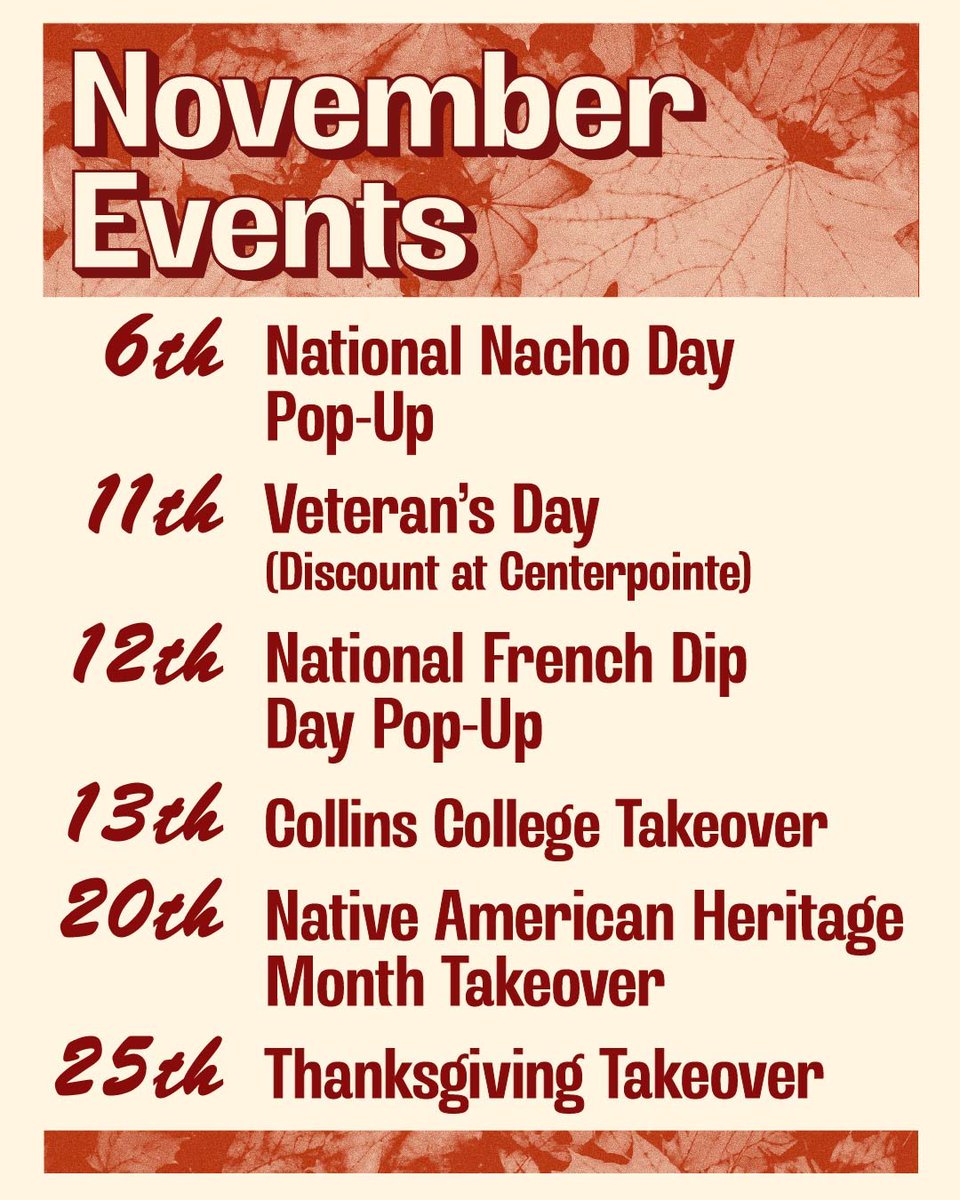 cppdining's tweet image. Centerpointe’s serving up something different this November 👀

From foodie favorites to festive menus, stop by at Centerpointe from 11 AM - 1:30 PM and taste what’s happening all month long!