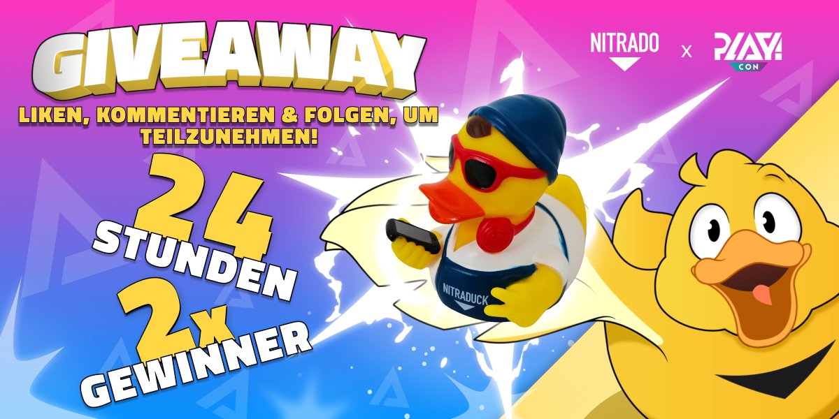 Nitrado's tweet image. 🦆 24H NitraDuck Giveaway – PLAY! Con Edition!

Es ist Zeit für ein quak-tastisches Giveaway!
Zur Feier der PLAY! Con verlosen wir 2 exklusive PLAY! Con Edition NitraDucks

So machst du mit 
- Like diesen Beitrag und folge @Nitrado 
- Kommentiere mit deinem Lieblingsspiel
-…