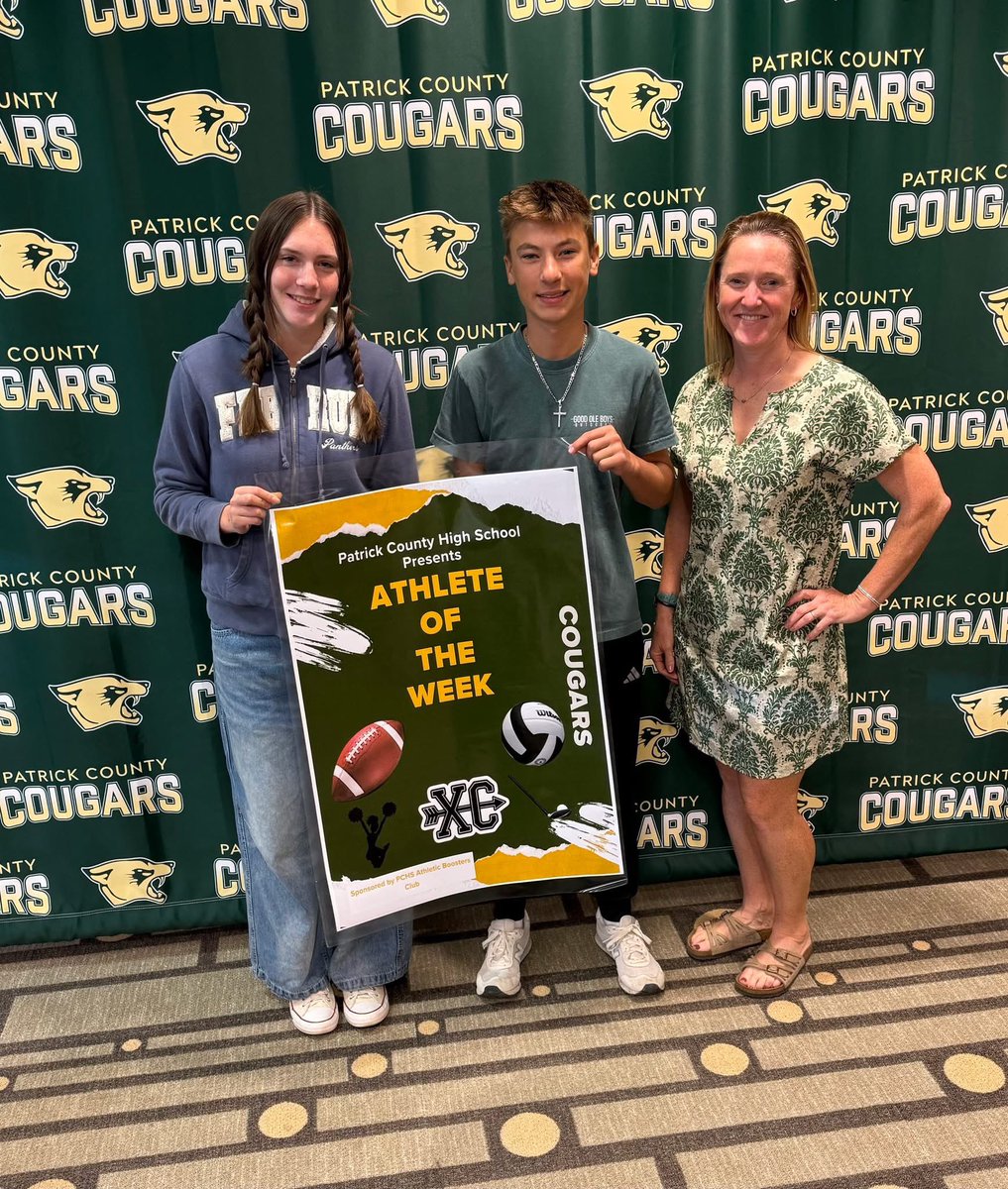 Started something new at PCHS.  Athlete of the week.  Here’s our 1st 3 weeks.  Congratulations to all, way to make us proud!  Go Cougars!