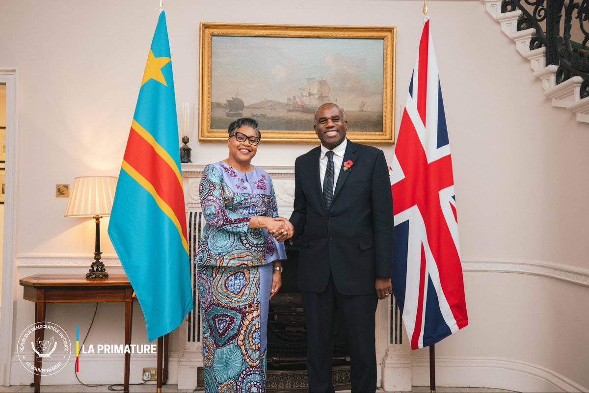 PrimatureRDC's tweet image. #Diplomatie 
03 novembre 2025 | En séjour à Londres pour la conférence CNN Global Perspectives, la Première Ministre Judith Suminwa Tuluka a échangé ce lundi avec David Lammy, Vice-premier Ministre et Secrétaire d’État à la Justice du Royaume-Uni.

• Renforcement du partenariat…