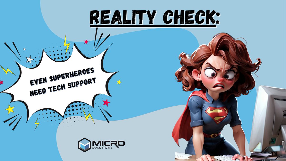 MicroSolutionNY's tweet image. Even superheroes need backup. 🦸‍♀️
Technology glitches happen to everyone — but you don’t have to fight them alone.

#MicroSolutions #ManagedIT #Cybersecurity #TechSupport #BusinessIT
