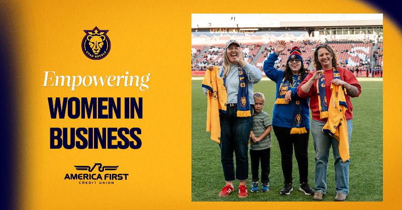 UtahRoyalsFC's tweet photo. Cheers to Katie and Taylor of Lucky Ones Coffee, and everything they do for inclusion in our community!

#UTAvWAS | @AFCU