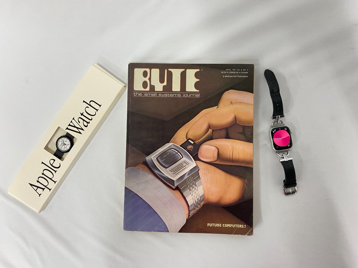 Mimms_Museum's tweet image. We’re falling back—an hour for you, a few decades for Apple. ⏰

Which Apple Watch is your favorite: classic ‘90s analog or today’s all-digital version?

#VintageTechnology #Technology #DaylightSavingsTime #Apple #AppleWatch #ShowUsYourApples