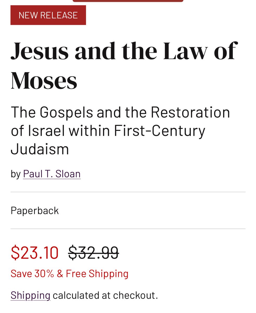 paulthomasloan's tweet photo. you can get my book, Jesus and the Law of Moses, for 50% off the list price now (about $16), with free shipping! 

use code AARSBL2025 on the @BakerAcademic site. https://t.co/nsBeUgoazc