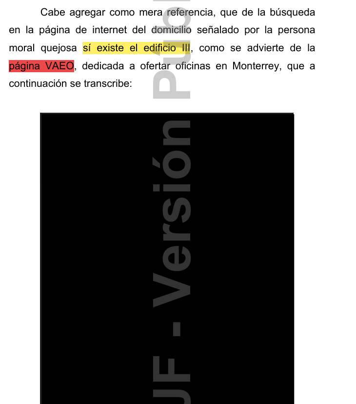 GilLuisJ92's tweet photo. El @SATMX tuvo por no localizable a un contribuyente al señalar que no existía el domicilio en cual se le pretendió notificar una diligencia.

@TFJAMexico otorga razón a la autoridad fiscal.

Tribunal Colegiado revierte la decisión de la Sala y para reforzar su argumento en el cual señaló que sí existía el domicilio del contribuyente, utiliza una página que ofrece servicios de arrendamiento de oficinas virtuales (VAEO Business Club - Oficinas Virtuales)