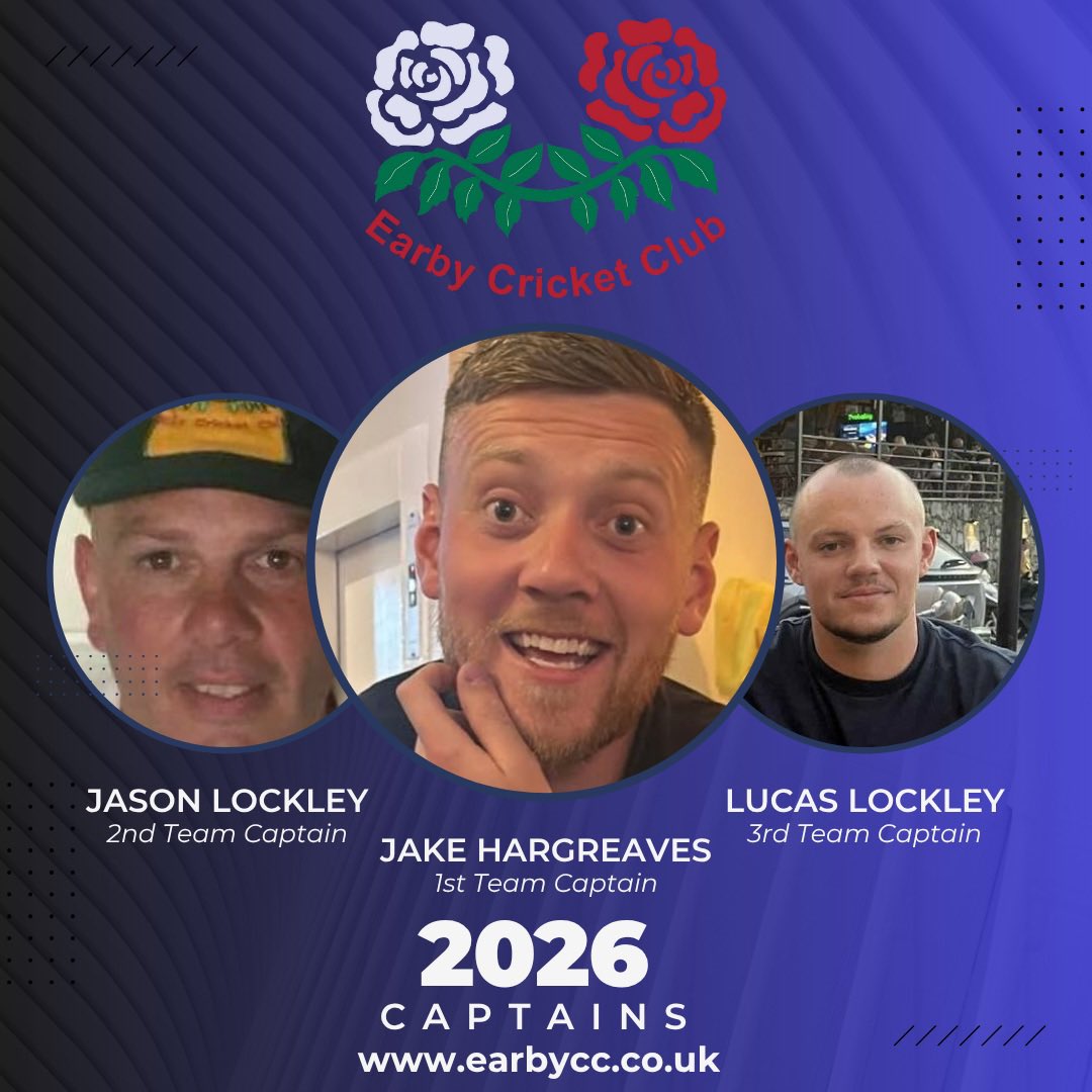 2026 Captains

We are delighted to announce our captains for the 2026 North West Cricket League season

1st Team - Jake Hargreaves
2nd Team - Jason Lockley
3rd Team - Lucas Lockley

earbycc.co.uk/post/2026-capt…