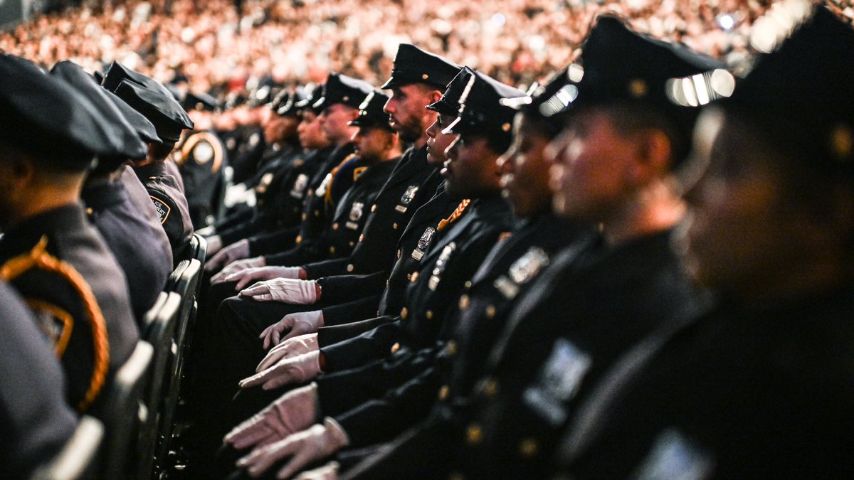 NYPDPC's tweet image. Today, we swore in nearly 650 new NYPD officers who are ready to hit the streets and keep our city safe.

Together, they reflect the very soul of New York – its strength, its promise, and its extraordinary mix of cultures.

They also represent a shift in the public perception of…