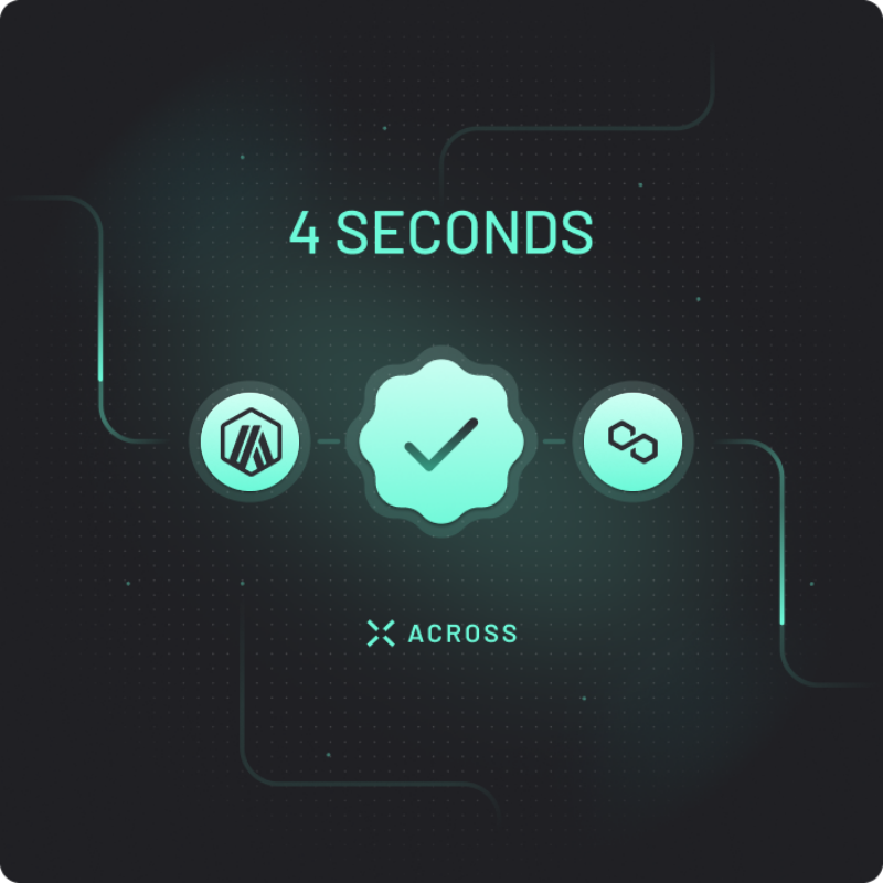 Check out how fast I just bridged with <a href="/AcrossProtocol/">Across</a>
 #PoweredByIntents ⛺