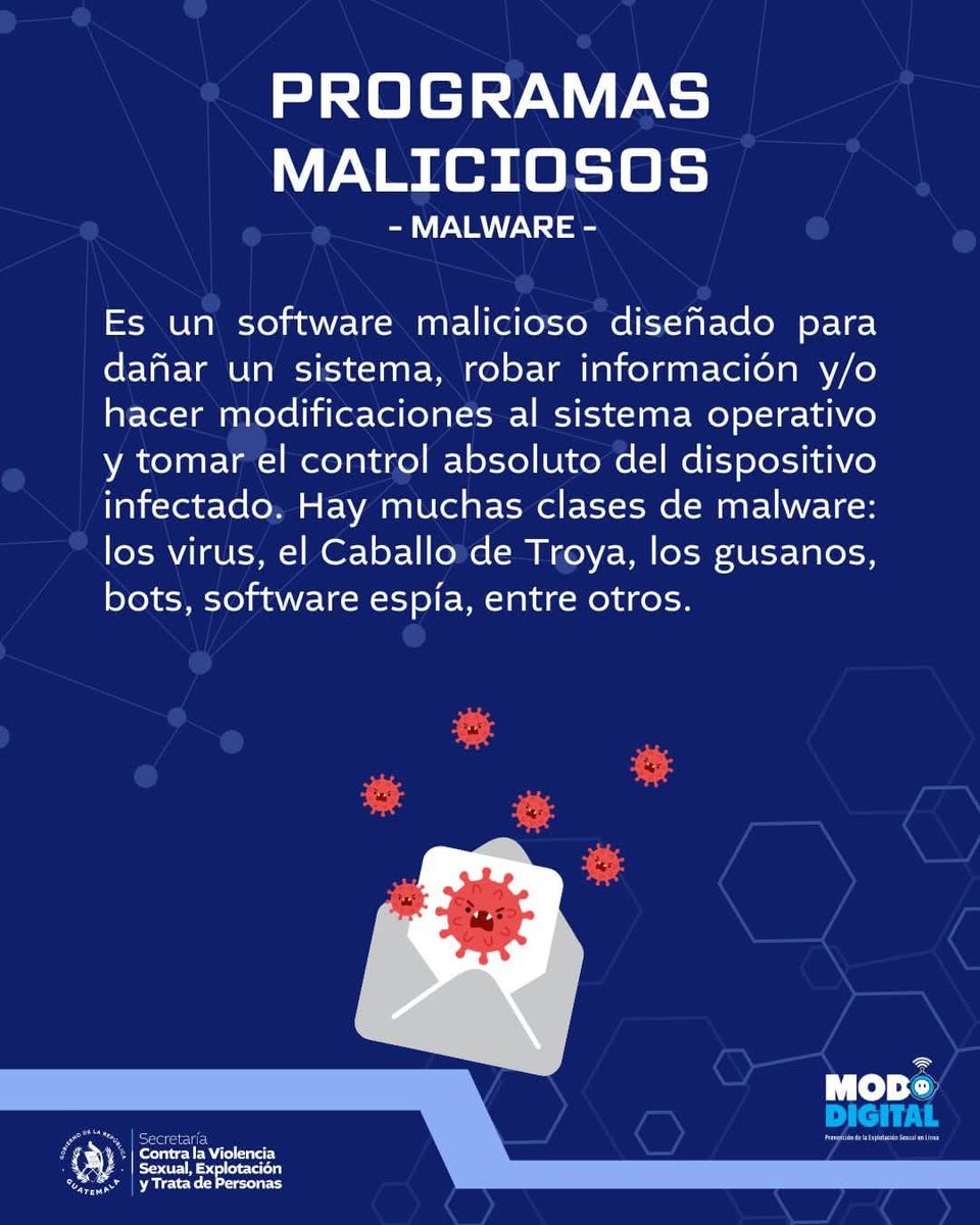 secretariasvet's tweet image. 🔒 ¡Cuidá tu seguridad digital!
El malware puede robar tu información o dañar tus dispositivos.
✅ No abras archivos sospechosos
✅ Mantené tu antivirus actualizado

📞 Denuncia anónima: 110 | 1561 | 3764-1561

#ModoDigital #SeguridadEnLínea #SVET