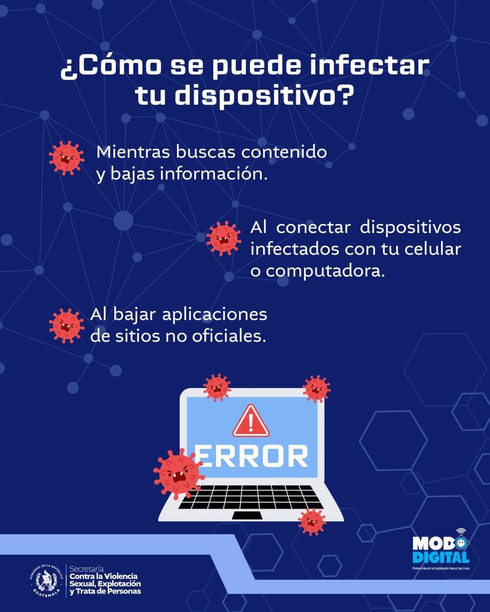 secretariasvet's tweet image. 🔒 ¡Cuidá tu seguridad digital!
El malware puede robar tu información o dañar tus dispositivos.
✅ No abras archivos sospechosos
✅ Mantené tu antivirus actualizado

📞 Denuncia anónima: 110 | 1561 | 3764-1561

#ModoDigital #SeguridadEnLínea #SVET