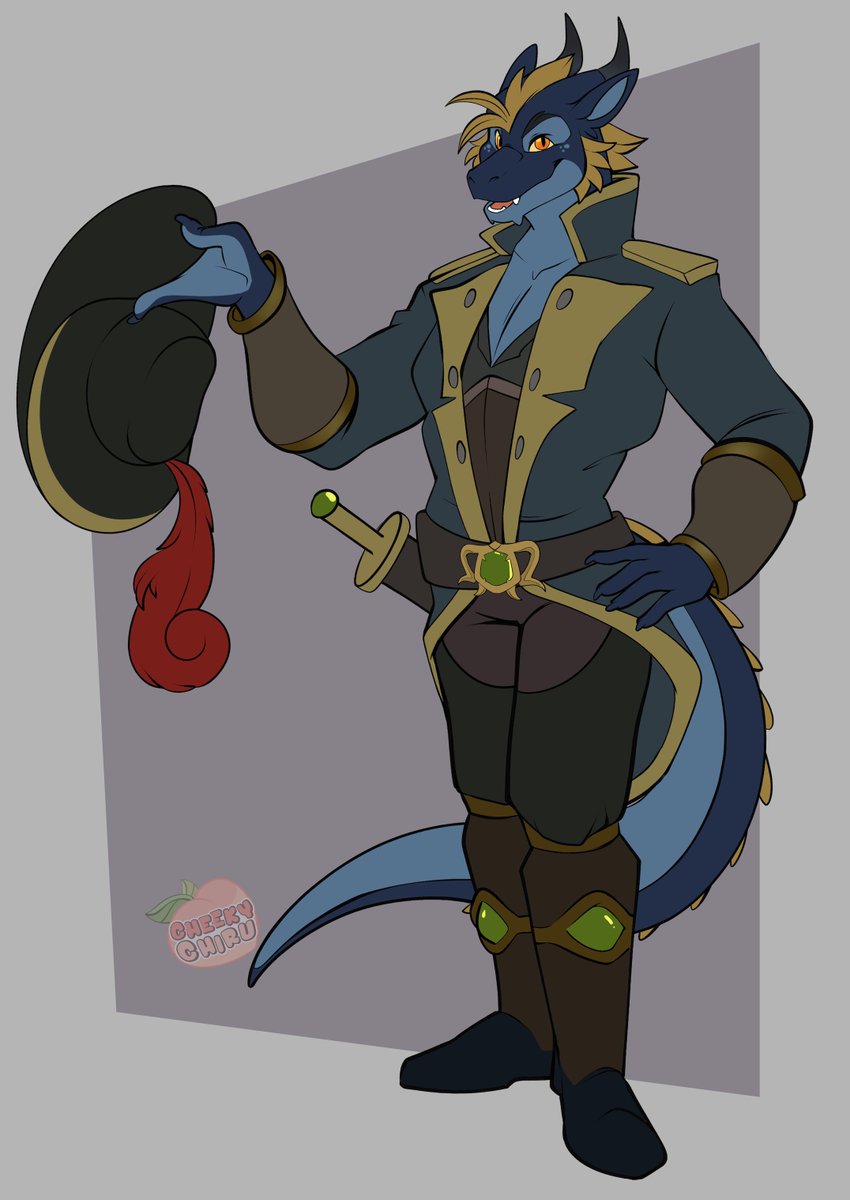 A dapper dragon dandy 🐲✨

Finished piece for <a href="/Natimer4/">Natimer</a>