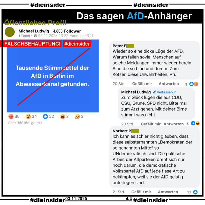 So leicht ist es, Lügen in die Welt zu setzen! #AfDVerbot

#LautGegenNazis #NiemalsAfD #Fake #Faktencheck
#Antifa #Antifaschismus #GemeinsamGegenHass 
#DieInsider