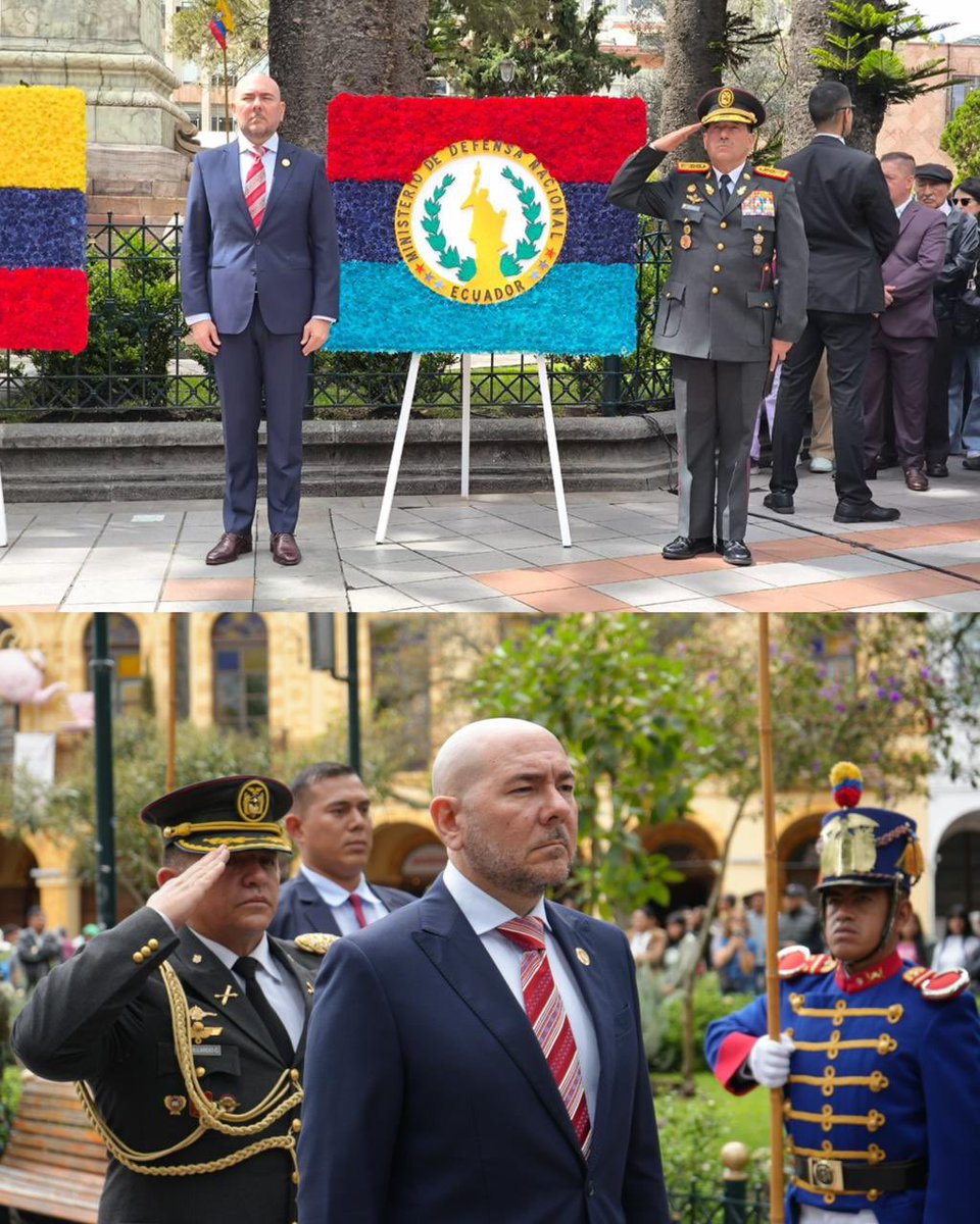 ¡CEREMONIA DE COLOCACIÓN DE OFRENDA FLORAL EN CONMEMORACIÓN DE LOS 205 AÑOS DE LA INDEPENDENCIA DE CUENCA! 🇪🇨

Cuenca, Atenas del Ecuador, tierra de historia, cultura y libertad. 🏛️

➡️ En el marco de la conmemoración de los 205 años de la Independencia de #Cuenca, el ministro de