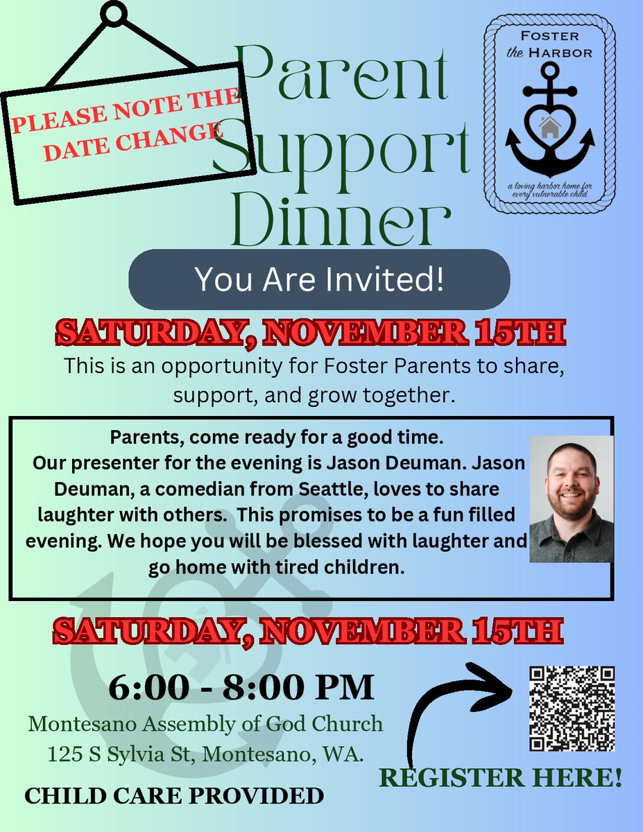 ECSupport_org's tweet image. Fostering the Harbor would love to see you at the upcoming Foster Care Support Dinner — a night to connect, laugh, and share a meal with others walking the same road.

Sign up here: fostertheharbor.churchcenter.com/people/forms/9…