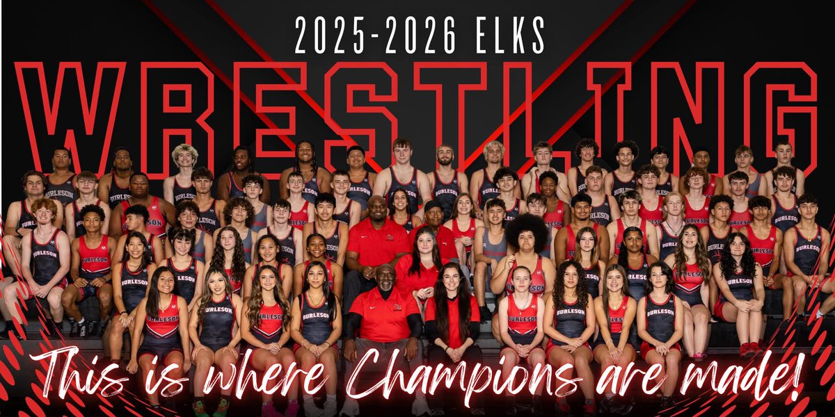 Say hello to your Burleson High School wrestling team! Who would have thought that a program just going into its 4th year would grow to what it is now. Looking forward to our best season yet! 

#GoElks #WrestleLikeAChampion #BHSWrestling #highschoolwrestling #texaswrestling