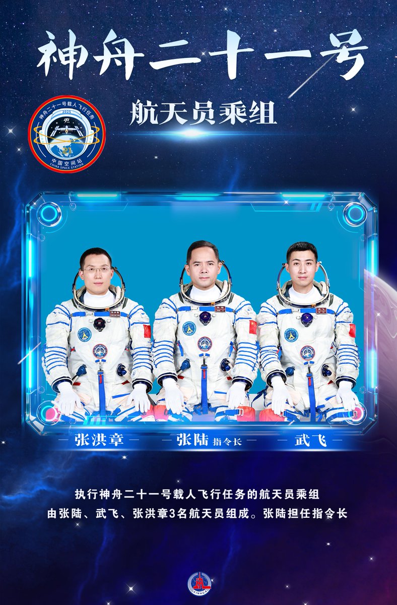 🚀🇨🇳 No dia 31 de outubro, a tripulação da Shenzhou-21 partiu em direção à Estação Espacial Chinesa. O “Tiangong” recebe novos tripulantes e continua a escrever um novo capítulo da exploração espacial da China.

Desde que o Presidente Xi Jinping anunciou, em 31 de dezembro de