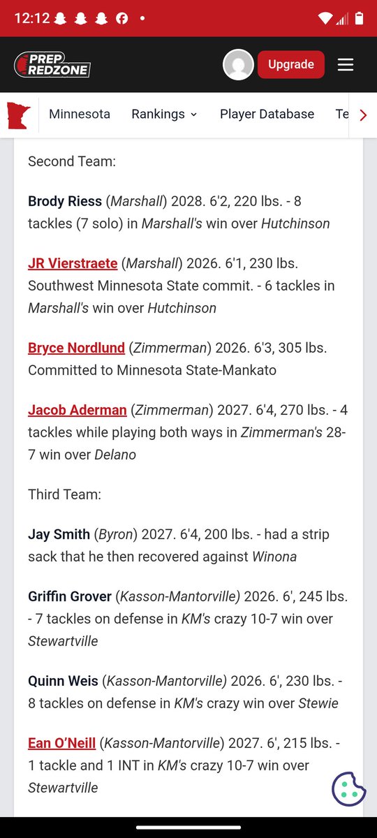 Thank you <a href="/PrepRedzoneMN/">Prep Redzone Minnesota</a> for naming me second team all section for class 4a Semifinals

<a href="/SVGuybrarian/">Coach Hughes</a> <a href="/CoachKish/">Tom Kish</a> <a href="/ThunderDomeAPC/">ThunderDome Athletic Performance Center</a>