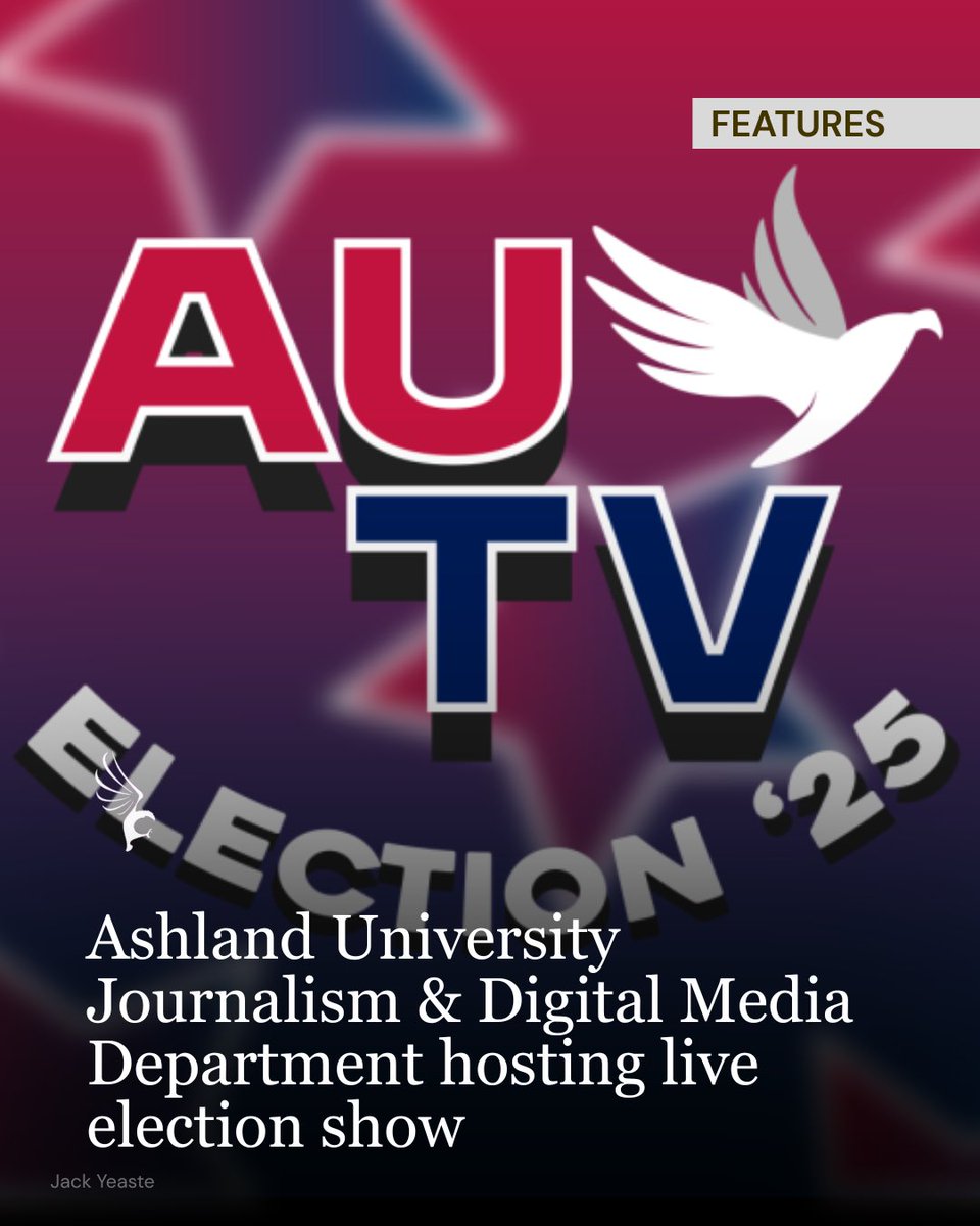 The Ashland University Digital Media Department will be hosting a live election show on Tuesday, Nov. 4 beginning at 9 p.m.

📍 Read more about the event and where to tune in at the link in <a href="/AUCollegian/">The Collegian</a> bio. 

Reported by: Dashia Lanai, Features editor
Graphic by: Jack Yeaste