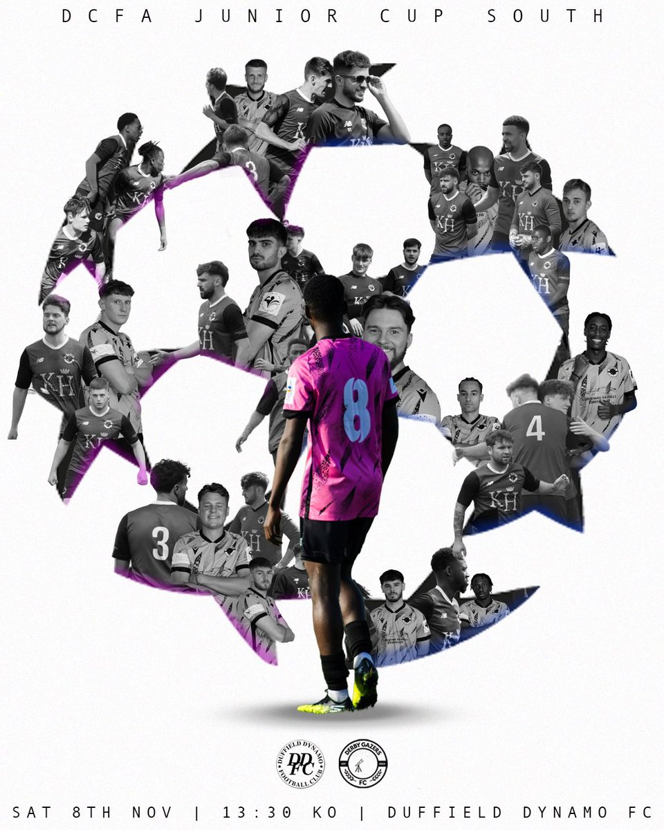 derbygazers's tweet image. The last 🎱…

We take on Duffield Dynamo in the Quarter-Final of the @DerbyshireFA Junior Cup South next weekend.

📍 Duffield Dynamo FC, DE56 4BA
🗓️ Saturday 8th November
⏱️ 1:30 KO

#UpTheGazers💙