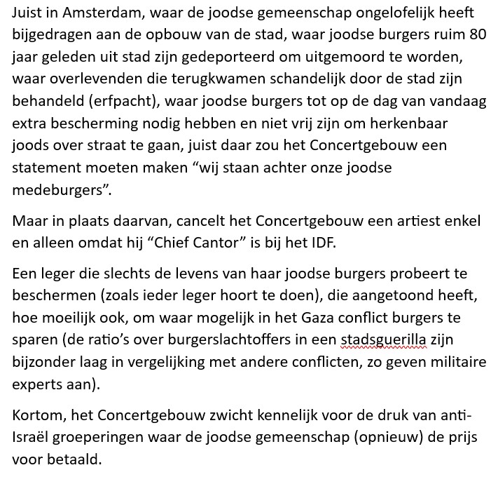 WSDRV's tweet image. Zojuist mijn lidmaatschap van &quot;Vrienden van het Concertgebouw&quot; opgezegd vanwege het besluit van het CB rondom het Chanoeka concert. Zie verder deze motivatie.