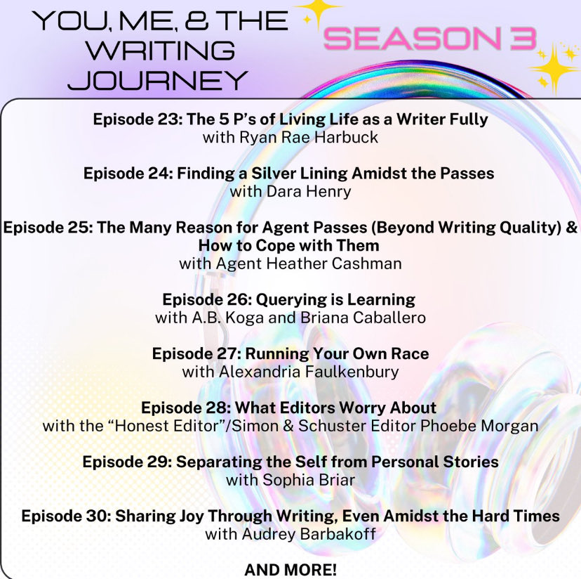 YMWJPodcast's tweet photo. You asked for it, so here it is 👀👀 The YMWJ Podcast Season 3 line up! 👇With @RyanRaeHarbuck @dshenry1 @HeatherCashman @ABKoga @bricaballero_ @LexiBury @Phoebe_A_Morgan @sophbriar @BarbakoffBooks @Drenderturmaud AND MORE!!! #WritingCommunity #YMWJPodcast https://t.co/jqyrZuBhjS