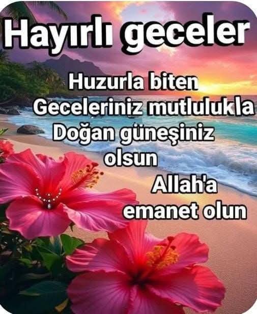 Güzel dilekler
yüreği güzel olan insanlara yollanır
Bugün de bütün güzellikler
Sizlerin olsun. Selam ve dua ile Hayırlı Geceler dostlar.