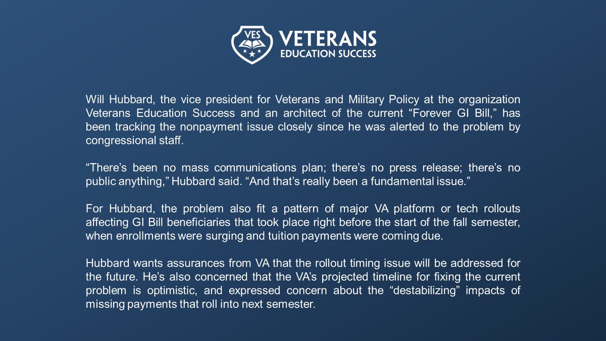 Veterans Education Success tweet media