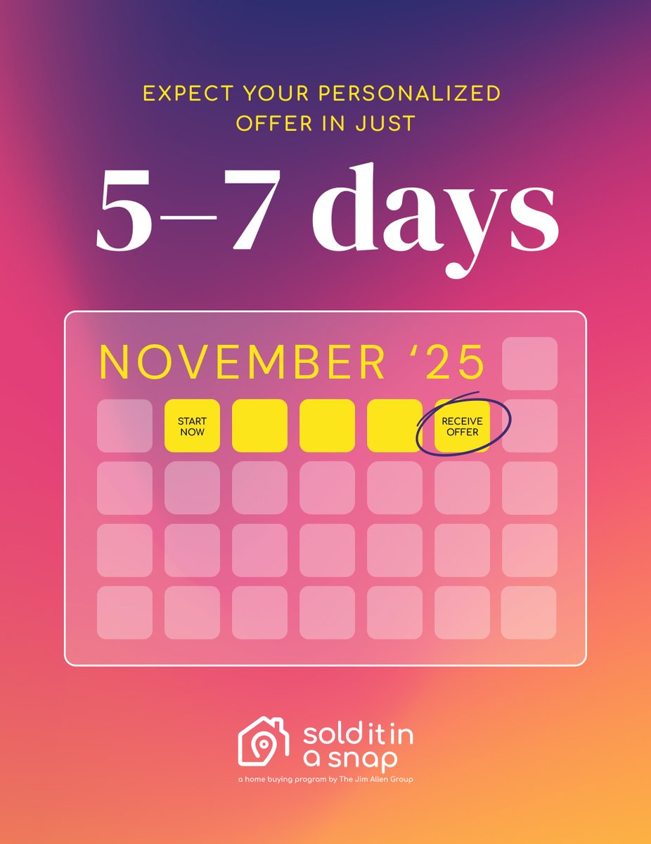 jimallengroup's tweet image. Thinking about selling your home — but dreading the hassle? With Sold It In A Snap, the process is actually stress-free. No staging. No endless showings. Just a competitive cash offer after a quick walkthrough. Visit solditinasnap.com to get started.

#RealEstateMadeEasy