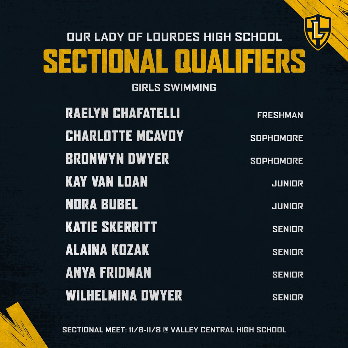 Congratulations to our All-League swimmers and sectional qualifiers! Shoutout to seniors Katie Skerritt and Alaina Kozak for ranking #1 and #4 respectively in the section!