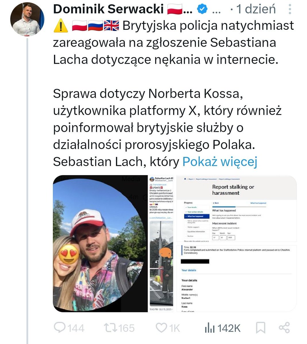Czy ktoś może zapytać ciasnego dominika o szczegóły tej AKCJI Z NATYCHMIASTOWA reakcja brytyjskiej policji🤣🤣 3 tygodnie, a ich nadal nie ma🤣
Chyba ciasny Dominik nie ośmieszył się kolejny raz?🤣🤣