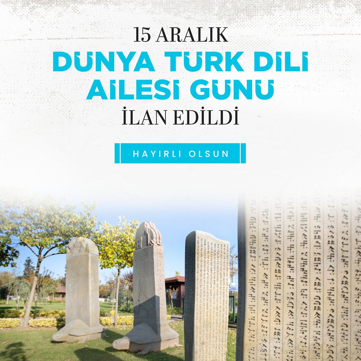 Kadim Türk şehri Semerkant’ta gerçekleştirilen UNESCO 43. Genel Konferansı’nda kabul edilen kararla 15 Aralık tarihinin “Dünya Türk Dili Ailesi Günü” olarak ilan edilmesinden ötürü eğitim ailesi olarak büyük bir mutluluk duyduk.

Alınan kararı, Türk dünyasının ortak mazisi ve