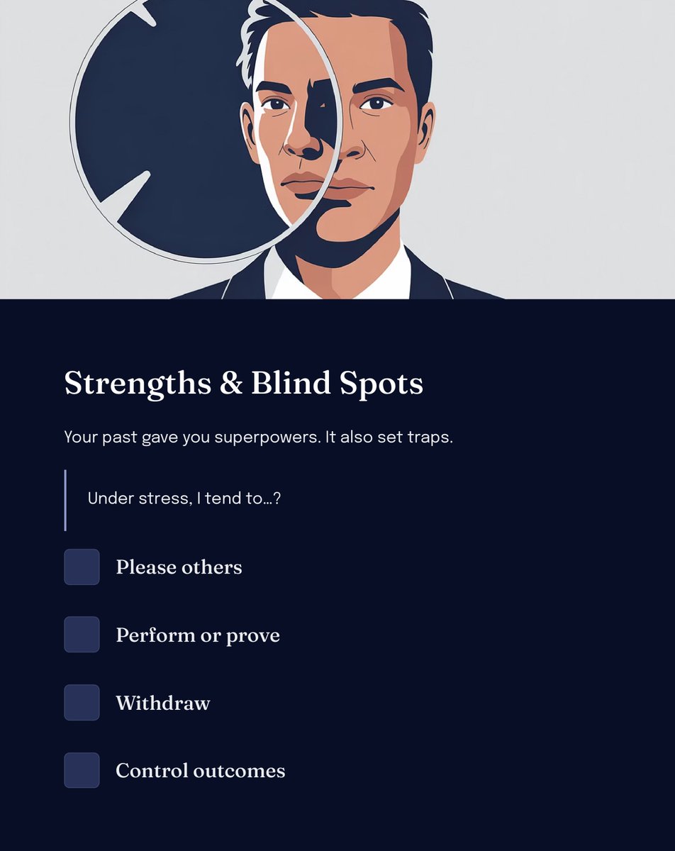Your leadership voice started before your first team - what formed you still informs you.

This week: name your stress reflex, run a daily check-in, switch one comms mode. 
Lead by choice, not wiring.
Waitlist: tally.so/r/w8vggr
Follow + RT.