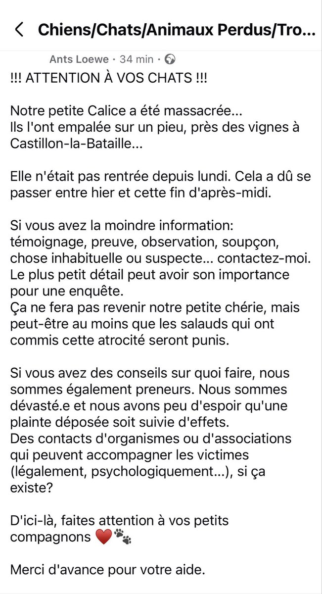 stephbubble_'s tweet photo. @justineducern Bonjour,
Merci pour ce que vous faites. Pouvez-vous aider ces personnes ? Vous avez peut être plus de visibilité que moi. Je n’arrive pas à interpeller les associations de défense 🙏 https://t.co/s8BgURNsHV