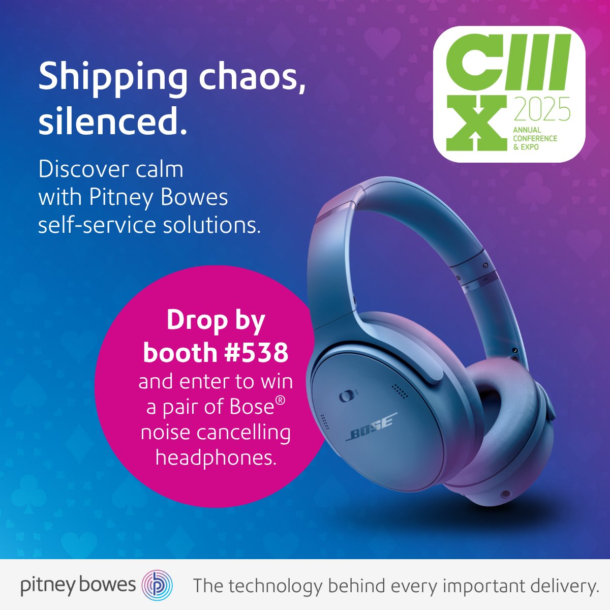 PitneyBowes's tweet image. Headed to #NACASC3X? Swing by booth #538 for a shot at Bose® headphones: spr.ly/nacas-c3x #HigherEducation #ShippingSolutions