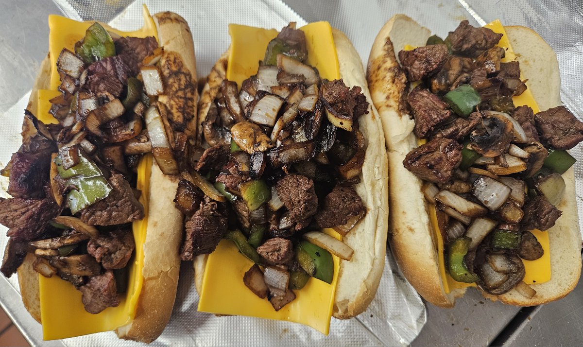 Today is #NationalSandwichDay! Celebrate with our sirloin cheesesteak sandwich that's basted in our secret sauce and topped with cheese, grilled onions, mushrooms, and peppers. We'll even deliver it with a minimum order purchase! steakoutdelivers.com