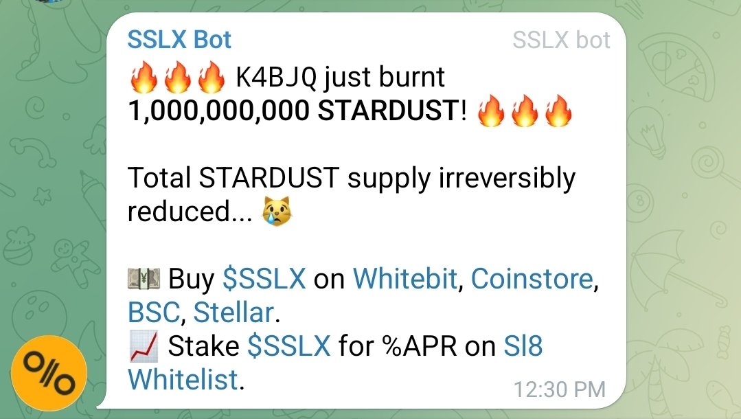 _s_l_a_t_e_'s tweet image. We have officially burned 1,000,000,000 STARDUST, previously repurchased from the market 🔥