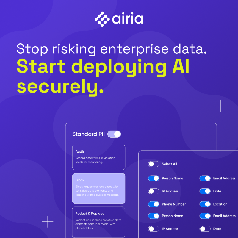 Airia_AI's tweet photo. Enterprises can’t afford to compromise. Airia combines speed, innovation, and enterprise-level security. Your AI workflows deserve better.