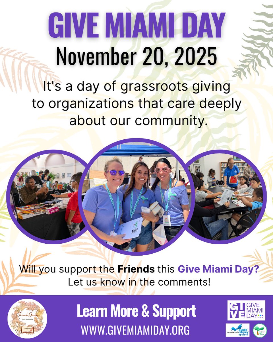 Friends of the Miami-Dade Public Library tweet media