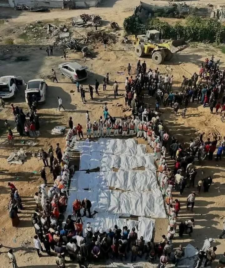 An entire family was annihilated and buried beside their home as death surrounded the graveyards during the Israeli genocide.

There they were laid to rest again, united as they had always lived.