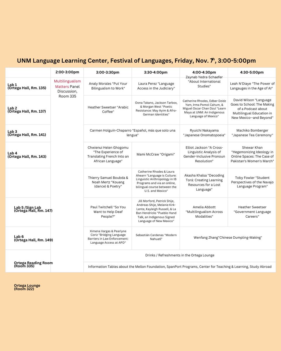 Save the Date! 

Festival of Languages 

November 7, 2025
3-5pm
Ortega Hall LLC

We hope to see you there! 👋
