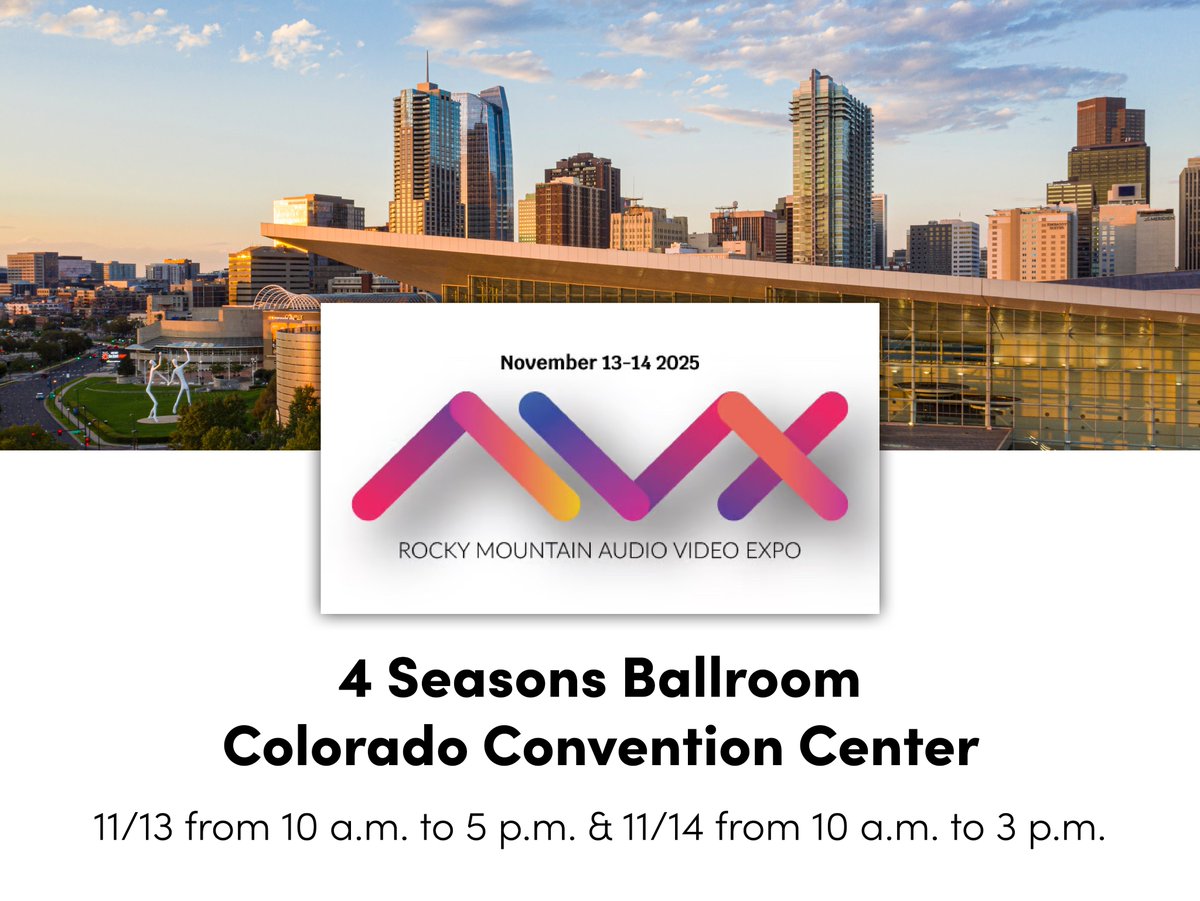 AVProEdge's tweet image. Join us at the AVX Rocky Mountain AV Expo!

The expo is happening 11/13 from 10 AM to 5 PM to 11/14 from 10 AM to 3 PM, and it’s completely free to attend.

Register here: avxevents.com

#AVXExpo #RockyMountainAV #ProAV #AVIntegration #AVTechnology #AVSolutions
