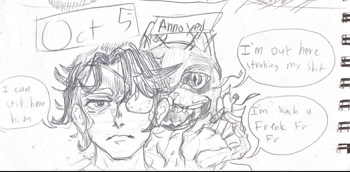 SohighBub's tweet photo. INKTOBER day 5 more expressions 

Daan, expression annoyed) 

[ #daarin #fearandhungertermina #FearandHunger ] https://t.co/m2yuLgKHRG