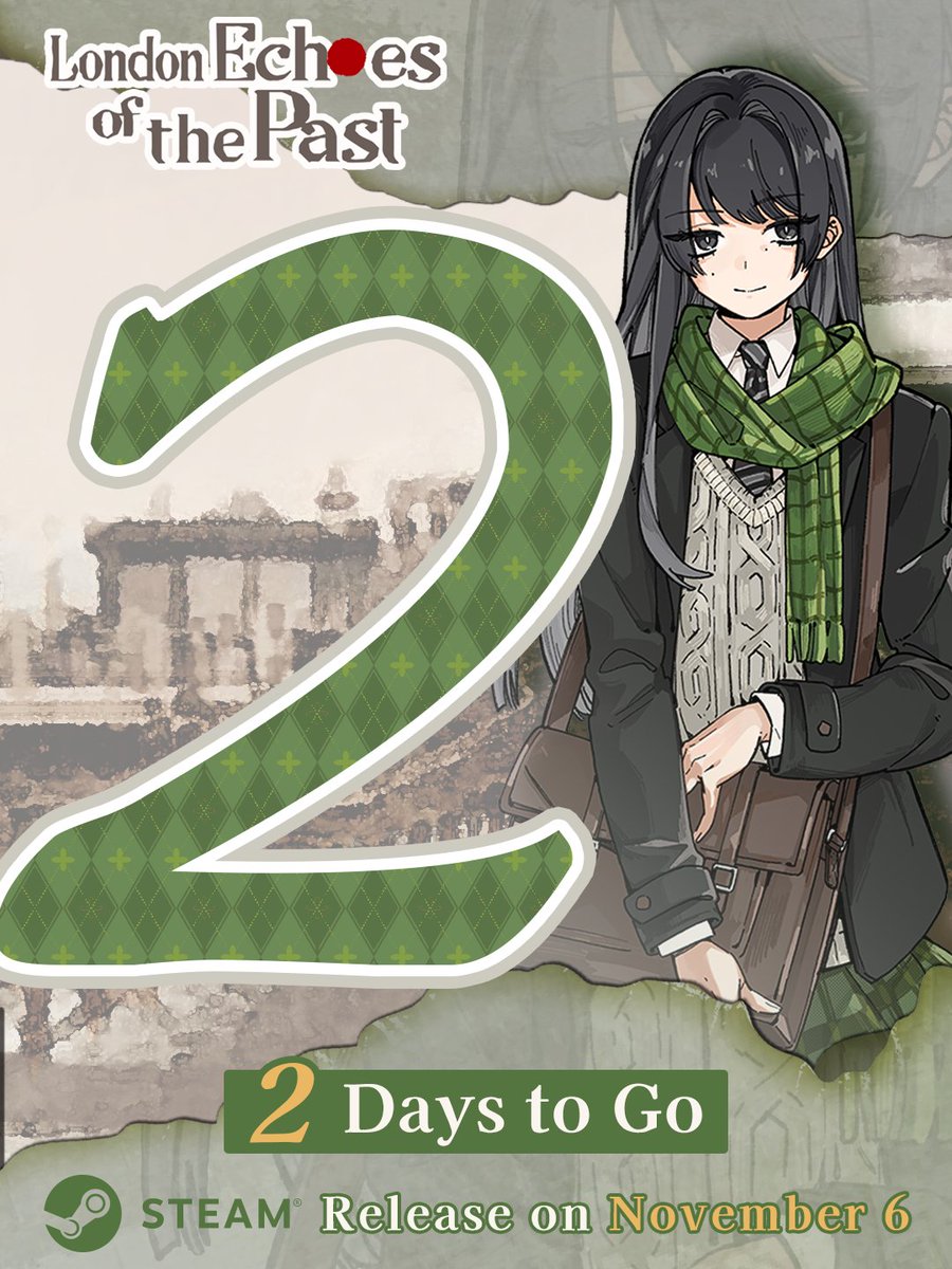 Just 2 days left… 
London: Echoes of the Past releases on November 6.
Get ready for mysteries, memories… and maybe something more🌿

#yurigame #visualnovel #百合