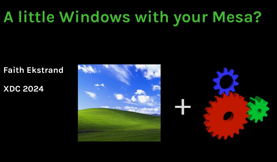 indico.freedesktop.org/event/6/contri… - Looks like I missed this gem from 2024, yeah definitely bring RADV to Windows, I would love to be off the AMD drivers and instead contributing optimization bug reports to RADV.