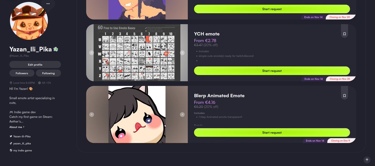 Yazan_Ili_Pika's tweet image. 📌 24H ART RAFFLE ALERT!🚨

3 Winner: 

 YCH Animated blep emote you can choose in these emote sheet 
join:  
✿ LIKE + RT  ✿ Comment your OC    

good luck &amp;amp; have fun!!   

and i also open commission to Animated blep emote on #VGen 

Credit to @/piffle0001 for the emote base